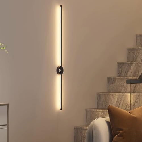 Apliques de pared interior LED con sensor de movimiento de 60cm en negro 7