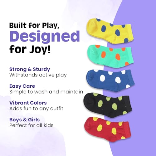 Image of Kid's Socks for Boys and Girls - Made with Soft & Breathable Cotton with Antibacterial Wash, Pack Of 5, Suitable for all day long use