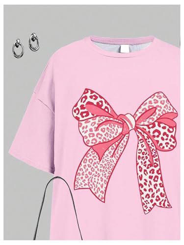 Verdusa Conjunto de 2 peças para meninas com estampa de leopardo e short de motociclista, Multicor,