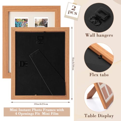 Image of Namalu 2 Pcs 2 x 3 Multi Pictures Collage Frame Wall Decor with 4 Openings Wood Mini Film Photo Wall Frames for Display Wedding Decoration, 9.8 x 7.9 Inches