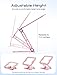 JCZT Adjustable Laptop Stand for Desk, Metal Foldable Laptop Riser, Portable Laptop Holder Mount, Ventilated Cooling Computer Notebook Stand for MacBook Air Pro, All 10-16'' Notebooks Laptops, Pink