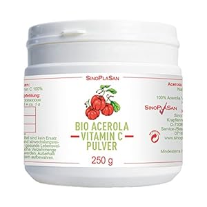 BIO Acerola vitamine C poeder – 250 g – 1000 mg per maatlepel – uit Frankrijk – veganistisch – laboratorium getest…