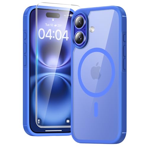 TAURI fĂĽr iPhone 16 HĂĽlle 6,1" mit Schutzfolie - Ultramarin