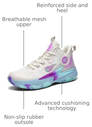 Image of Womens Mens Basketball Shoes Lightweight Fashion Breathable Comfortable Non Slip Sport Indoor Outdoor Sneakers for Unisex