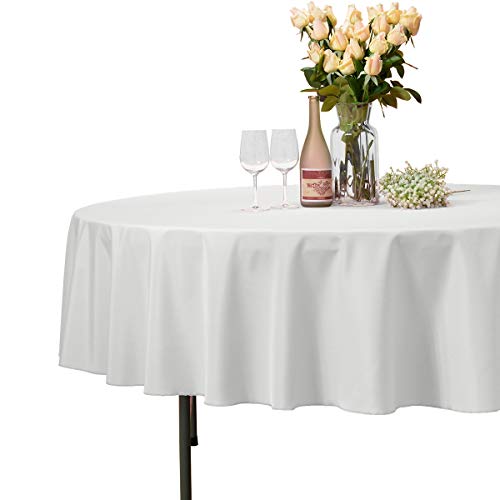 Veeyoo 70" Inch Round Tablecloth Polyester Circular Wrinkle Free Table Cloth – Solid Soft Dinner Table Cover For Buffet Table, Wedding, Parties And Dinner (Ivory Table Cloths) #TOP5
