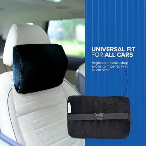 Image of araami Car Neck Rest Pillow Seat Cushion Headrest Ergonomic Neck Support Help Relieve Neck Pain for Driver Front Back Seat, Office Chair, Fit Most Vehicles (Black Pack of 1) (Squre Shape)