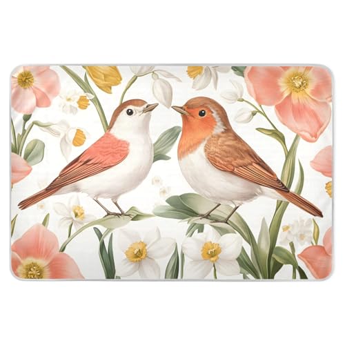 CEBUGI 34” x 52”Washable Underpads Heavy Absorbency Waterproof Incontinence Bed Pads Bird Flowers Pee Pads for Adults Kids and Baby