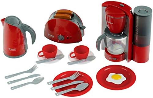Theo Klein 9564 Bosch Breakfast Set I Kitchen Set Consisting of Toaster, Coffee Machine , Kettle and Much more I Toy for Children Aged 3 Years and up