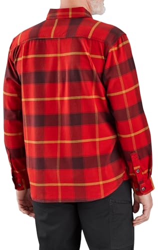 Image of Carhartt Men's Rugged Flex Relaxed Fit Midweight Flannel Long-Sleeve Plaid Shirt
