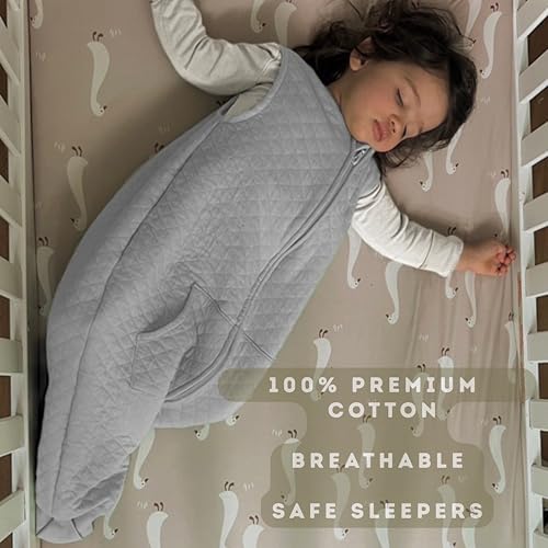 Image of Toddler Sleep Sack with Feet - 1.0 TOG Baby Wearable Blanket for Walkers - All Season Blankets for Kids, 100% Cotton