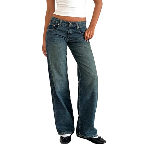Denim Sweatpants Jeans for Women Boyfriend High Waited Baggy Wide Leg Jeans Y2k Streetwear Loose Denim Pants Pocket