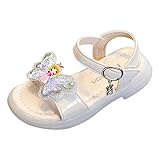 YANFJHV Mode Sommer Mädchen Sandalen Flachboden Weiche Atmungsaktive Bequeme Schnalle Strass Bogen Cartoon Puppe M 31