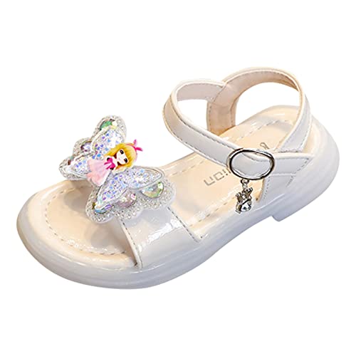 sfdgfhyf Baby Princess Shoes Summer Girls Flat Bottom Soft Breathable Comfortable Buckle Rhinestone Bow Cartoon Sandals