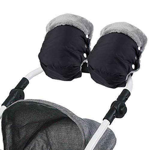 Mture Guantes de Silla de Paseo, Manoplas guantes de Forro polar impermeable, Invierno Protege Manos Guantes Caliente para cochecito carrito silla de bebé
