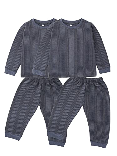 Image of Kids Unisex Winter Wear Thermal Upper and Lower Body Warmer Set of 2
