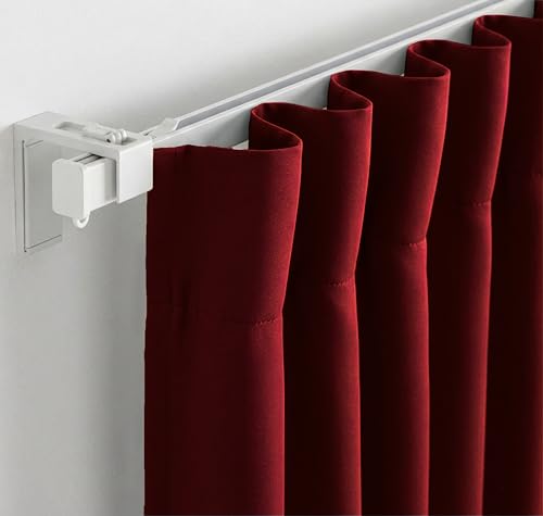Image of FRESH FROM LOOM Light Block 10 ft Blackout Curtain | 10 ft Door Non-Ring Curtains | S-Wave Pleat | | Non-Ring Curtains | S-Wave Pleat | Door parda | Parde (Maroon | 10 Feet Long, 1Pc Only)