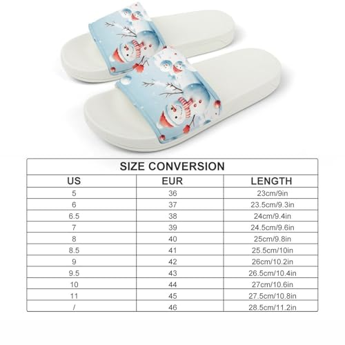 Blue Snowman Funny House Sandals Non Slip Shower Slippers Quick Drying Bathroom Shoes for Women Men2