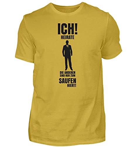 T-shirt Junggesellen Abschied bräutigam jaune or S, le cadeau parfait pour le futur marié
