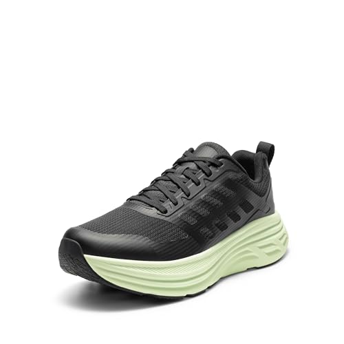 NORTIV 8 Men's Walking Running Tennis Cushioning Shoes ActiveFloat Non Slip Athletic Gym Workout Jogging Comfortable Sneakers,Size 11,Black/Green,SNWS245M