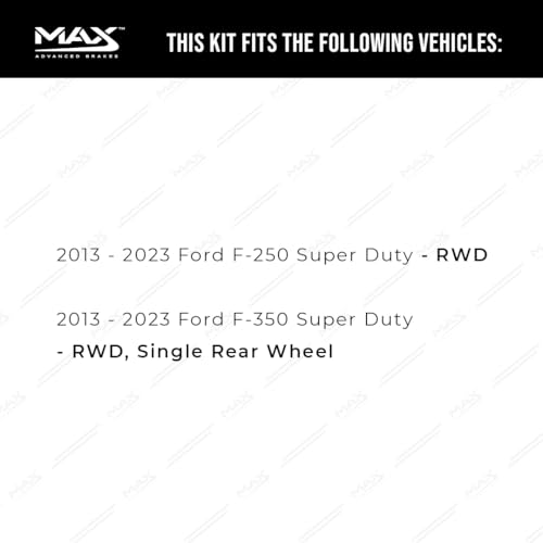 Image of Max Advanced Brakes Front Brake Kit Compatible With 2013-2016 2017 2018 2019-2023 Ford F250 F350 Super Duty w /RWD SRW Replacement Premium OE Disc Brake Rotors and Ceramic Brake Pads