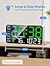 MASHI 8.4''Large Digital Wall Clock, Led Alarm Clock with Big Digits, Date, Temperature, DST, Modern Decor Design for Desk,5-Level Brightness for Room, Bedroom, Gift, Yougster and Elderly