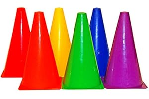 Multicolored Training Cones, Set of Six