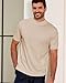 Kallspin Men's Short Sleeve Mock Neck Sweater Lightweight Soft Knit Pullover Casual Slim Fit Summer Top (Beige M)