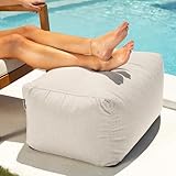 Jaxx Leon Outdoor Bean Bag Ottoman, Flax