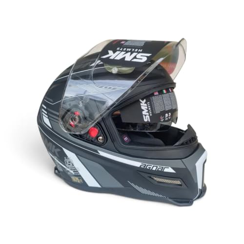 Image of SMK Agnar Revv Full Face Dual Visor Helmet - ISI DOT ECE 22.06 Certified | ISI Certified, DOT Certified, ECE 22.06 Certified, Dual Visor, Full Face