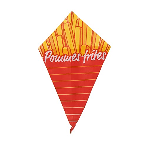 1000 Pommes Spitztüten Snacktüten mit Pommes Frites Neutraldruck Papier versch. Größen wählbar - Ink. VerpackG in D (200g)