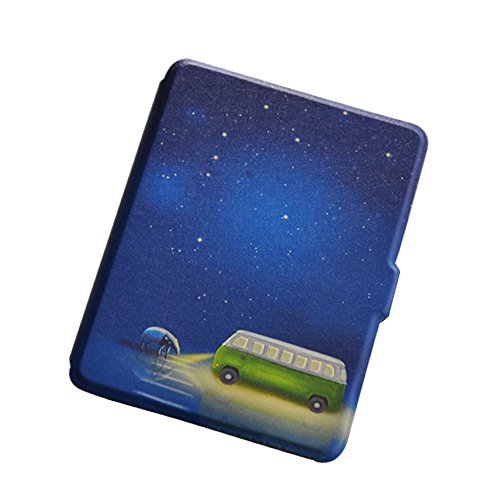 Kindle Paperwhite Case 1 2 3,Strong Durable Screen Protector&Kindle Cover with WhitePaper 2013 2015 2016 (Bus Night)