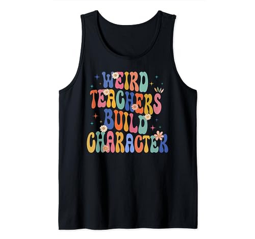 Groovy Weird Teacher Build Carácter Apreciación del profesor Camiseta sin Mangas