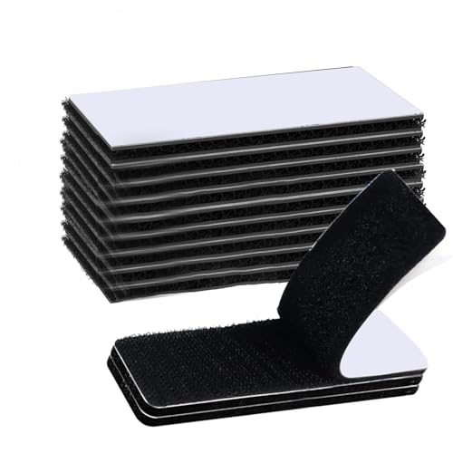 20 Pack 10 Pairs Hook and Loop Strips Heavy Duty 0.79x3.9 Inch - Self Adhesive Reusable Double Sided Sticky Tape for Walls Doors Tables - Strong & Sticky Mounting Tape