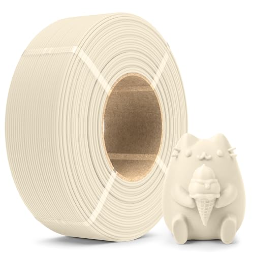 Image of SUNLU Matte PLA Filament Refill 1.75mm 1KG, 3D Printer Filament PLA Refill, No-Spool PLA Matte Filament for Reusable Spools Compatible with Bambu Labs Filament, 1KG /Roll Bone White