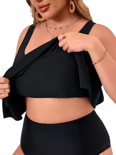 Women's Bikini Top Tankini Tops Push Up Bathing Suit Top Flounce Swimsuit Tops Swim Bra for Large Bust2