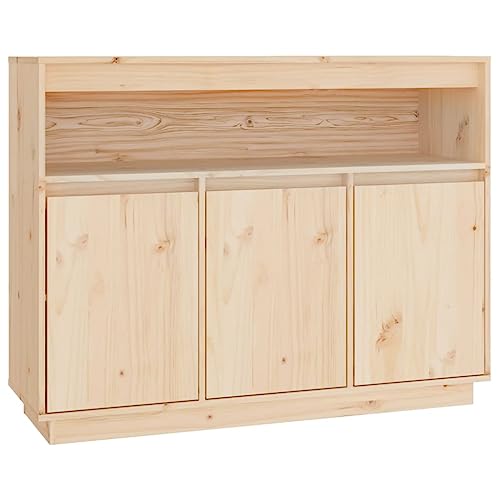 vidaXL Aparador Armario Mueble Auxiliar Puertas Almacenamiento Salón Sala de Estar Comedor Cocina Cómoda Dormitorio de Madera Maciza de Pino