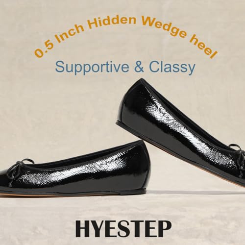 Women Square Toe Flats Shoes with Bows Slip On Ballet Flats Hidden Wedge Heel Dress Shoes Matte Patent Metallic Flat Shoes Arch Support Bow-Knot Office Ladies Work Flats Club Driver 4-11 M US2