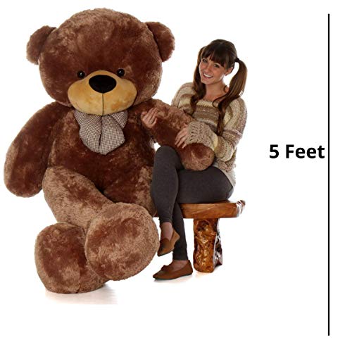 HUG 'n' FEEL SOFT TOYS 6 Feet Giant Teddy Bear SOFT, Plush & Cuddly Stuffed Animal Toy Coffee/Chocolate Brown Big Teddy Bear For Girls, Kids, Wife, Girlfriend Birthday, Anniversary (6 Feet)