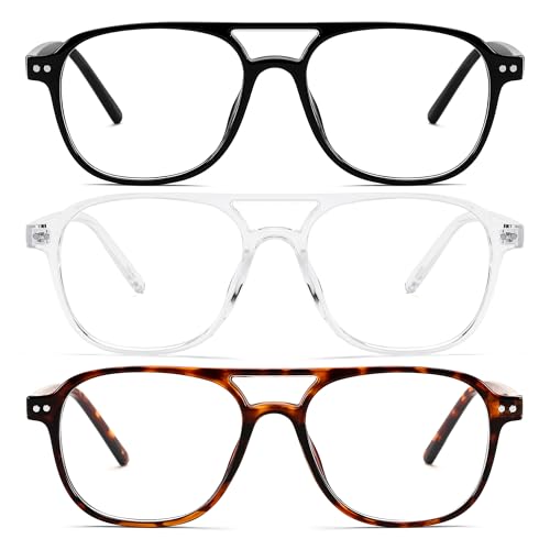 Image of FEISEDY Blue Light Blocking Glasses Women Men Square Computer Lightweight Pilot Glasses Anti Eyestrain & UV Glare B0141