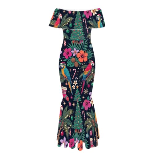 Image of Polynesian Dresses for Women Off Shoulder Maxi Dress Puletasi Samoan Dresses S-7XL