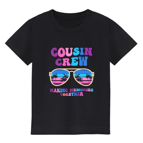 Cousin Crew Shirts for Kids (US, Age, 3 Years, 4 Years, Black Colorful)