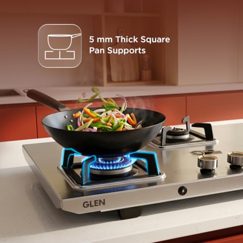 Image of Glen 3 Burner Stainless Steel LPG Gas Stove | Auto Ignition | 10 Year Warranty on Burners & Gas Valve | 1 Jumbo Forged Brass Burner | Ultra Tuff Body | 360 Revolving Inlet Nozzle | 1053UTTNDTSSAI
