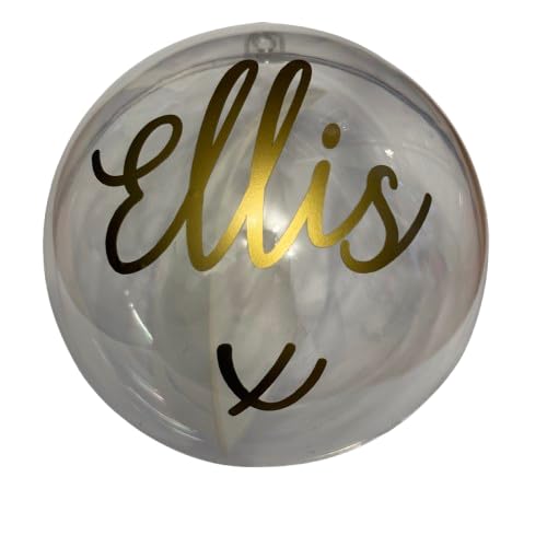 Feather Personalised Memorial Christmas Clear Acrylic Bauble (10cm) Decoration Created by CleverCHIC