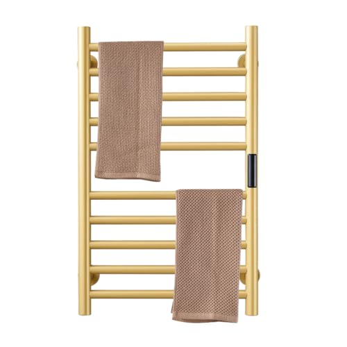 DUDYP Sèche-Serviettes Radiateur Doré Accessoires De Salle De Bain, Minuterie Intégrée Contrôle De La Température 10 Bars Porte-Serviettes Chauffants...
