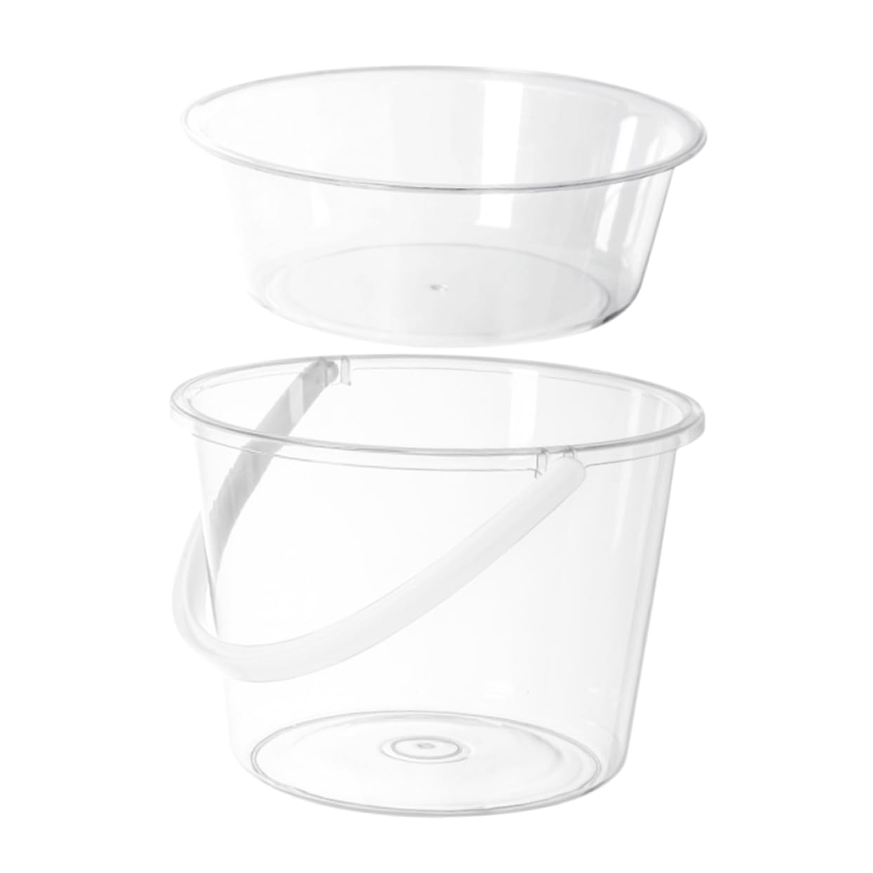 Cubos De Limpieza Transparentes Tapa 2 Piezas, Cubo Pequeño para Fregar Ligero Asa, Organizador Doméstico Multifuncional para Lavar Pies, Lavar Cara y Ropa Casa