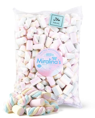 Miralina - Halal Süßigkeiten Halal Marshmallows (500g) - mit Halal Zertifikat - Fruchtgummi - glutenfrei - ohne Schweinegelatine - Großpackung - Gummibärchen