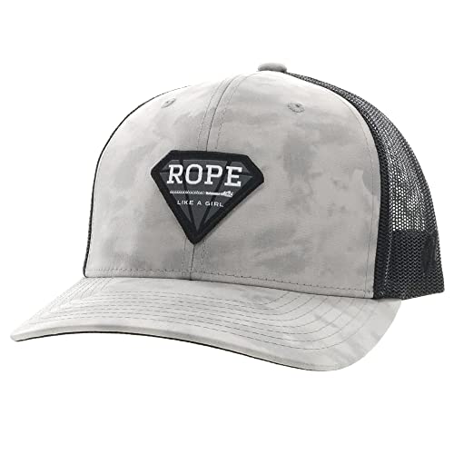 HOOEY Women's Rope Like a Girl Adjustable Snapback Hat (Grey/Black)
