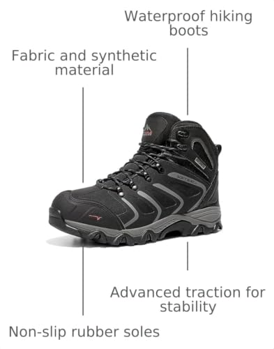 Image of NORTIV 8 Men's Ankle High Waterproof Hiking Boots Outdoor Lightweight Shoes Trekking Trails Armadillo
