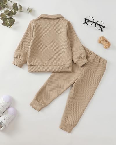 Toddler Baby Boy Clothes Long Sleeve Outfits Sweatshirt and Pants Fall Winter 2 Piece Sweatsuit Set for 1-5 Years3