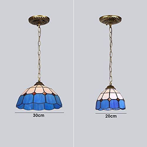 Lámpara de techo vintage de 20cm con vidrieras HHRFCS para iluminación de dormitorio 3